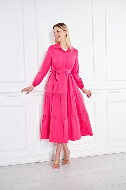 Women's Layered Shirt Collar Dress