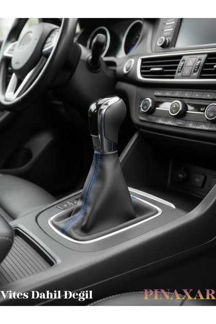 Audi A1 Black Leather Prime Design Blue Sport Stitching Gear Shift Boot