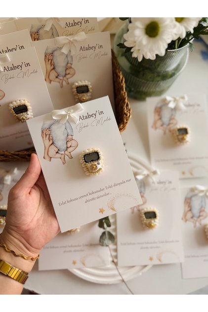 15 adet Zikirmatik Kart Bebek, baby shower, doğum, doğum günü, mevlüt hediyelikleri
