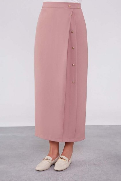 Rose Button Detailed Skirt