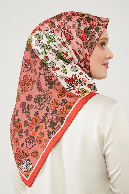 Red Verbena Trend Twill Scarf