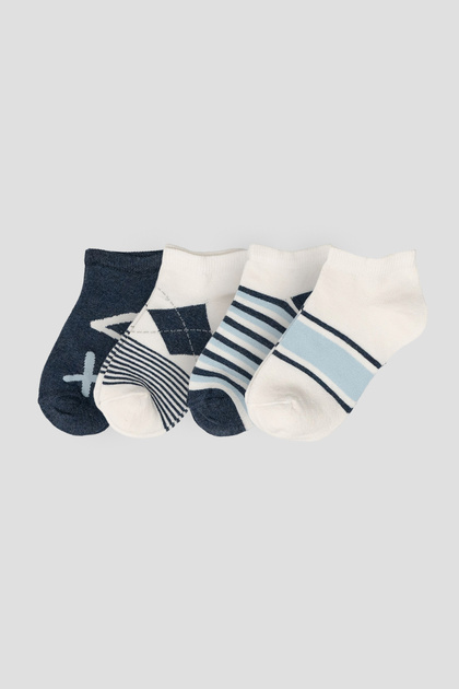 4 Pairs of Summer Cotton Boys' and Baby Booties Socks