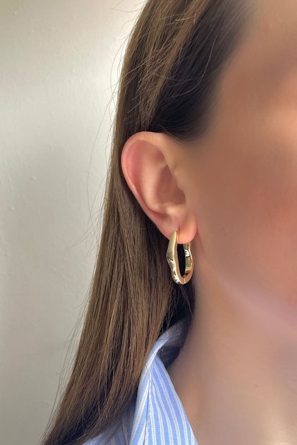 Wave Pattern Convex Earrings