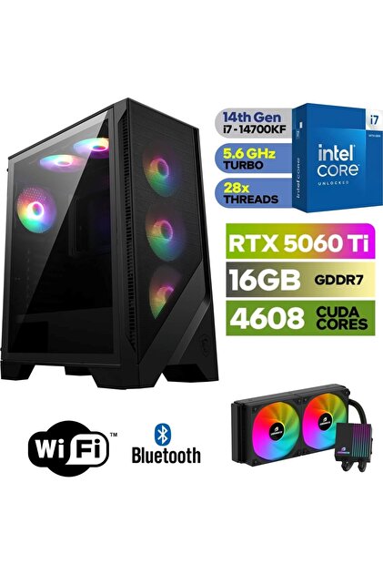 MSI Şafak-Gaming Pc Ddr5-Rtx 5060Tİ 16GB -Intel I7 14700KF – 32 GB