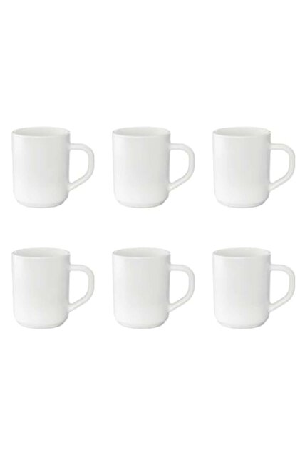 Set 6 cani opal alb, 300 ml