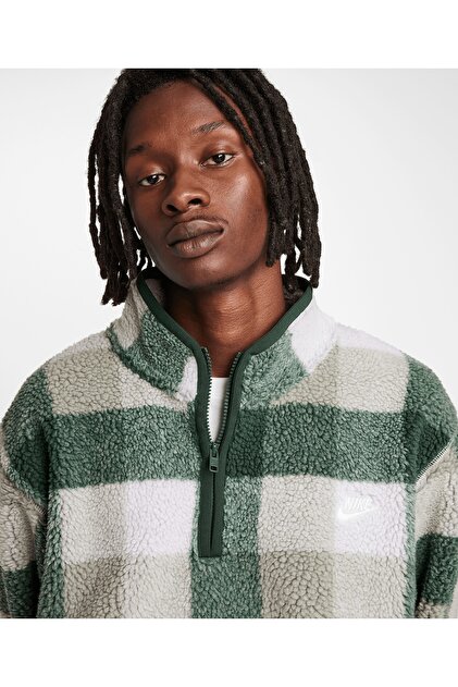 Nike Club Winterized Half-Zip erkek yeşil polar sweatshirt