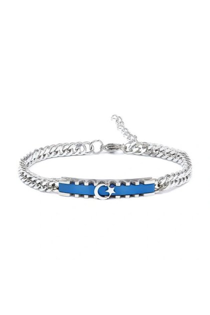 Moon Star Themed Steel Bracelet