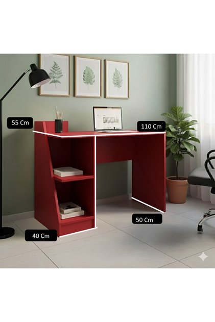 3I Atlas Çalışma Masası Kırmızı Renk 1.Sınıf Mdf