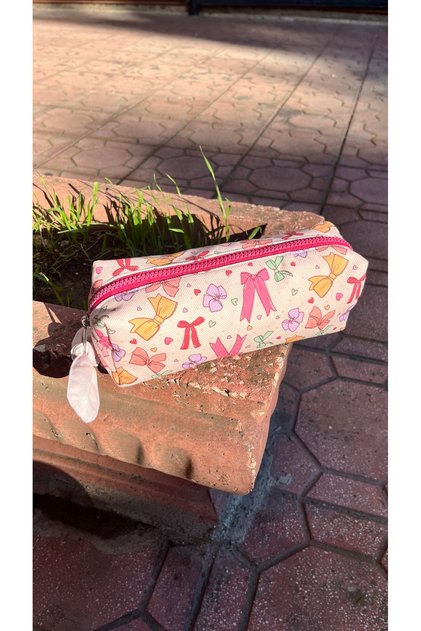 Single Compartment Fabric Pencil Case, Patterned Zippered Washable Fabric Pencil Case Pen Holder