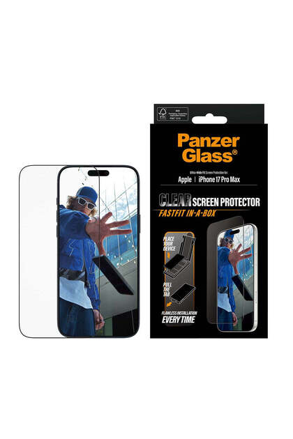 PanzerGlass® iPhone 17 Pro Max Siyah Çerçeveli Ekran Koruyucu | Ultra-Geniş | Fastfit Kutusunda