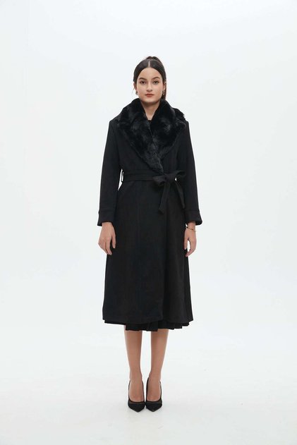 Fur Trim Long Sleeve Jacket