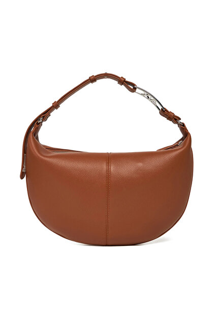 Armani Exchange Women's Adjustable Strap Zippered Logo Label Brown