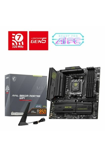 Дънна платка MAG B850M MORTAR WIFI mATX, AMD AM5, 4 DIMM слота, 7.1 аудио, черна