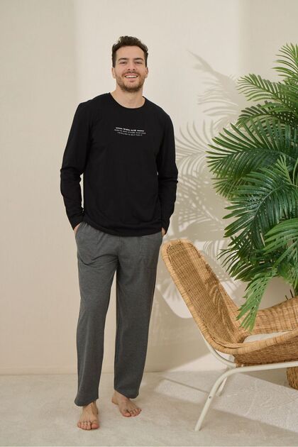 Men's 100% Cotton Long Sleeve Printed Quality Pajamas Set
