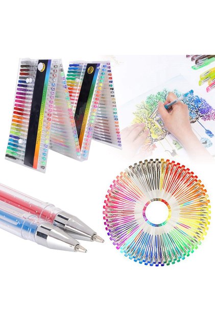 Set 100 pixuri cu gel colorate, 5 tipuri de culori diferite, husa transparenta, 29x16x6 cm