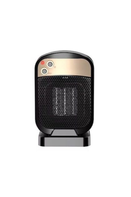 Mini calorifer 2 în 1 Comando Home — 1800W, 3 niveluri de căldură, protecție la supraîncălzire, ventilator, negru/auriu