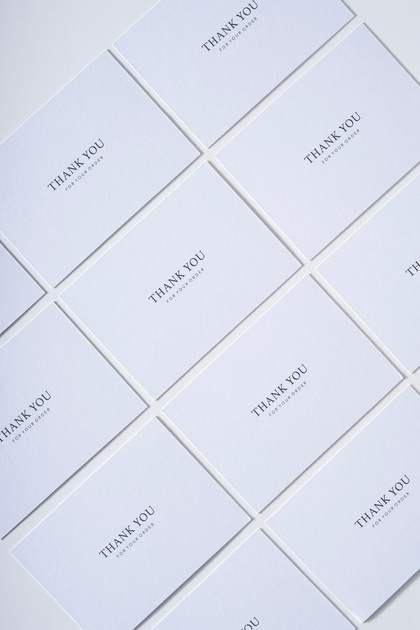 Black and White Thank You Card Sticker 10 Pieces