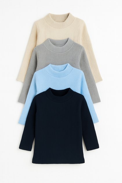 Children 3-16 Years Old 4-Piece Thin Camisole Knitwear Sweater Set – Comfortable and Stylish Basic Model 4 Pieces