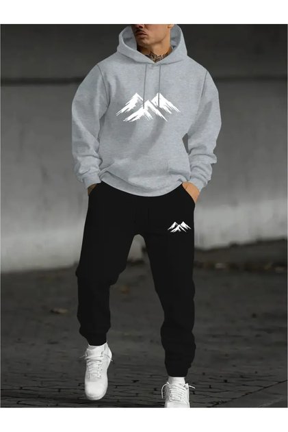 Full Outfit Set for Men: Hooded Sweatshirt, Stylish Jacket,