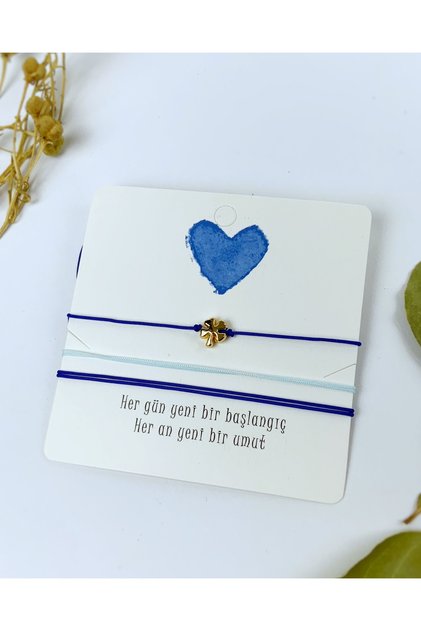 Set of 3 Unisex Blue Navy Blue Hope and Chance Bracelets