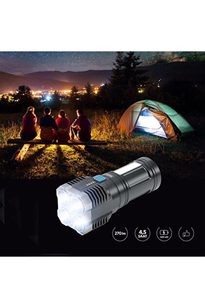 House Pratik HPR100 Şarjlı 4 Modlu 1200 mAh El Feneri 270 Lümen