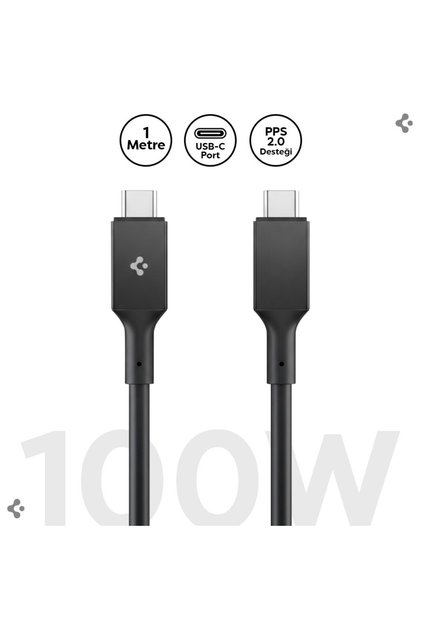 USB-C to USB-C 1 Metre Kablo 100W Güç/PPS 2.0 Super Hızlı Şarj/5 Gbps Type-C Black - ACA09459