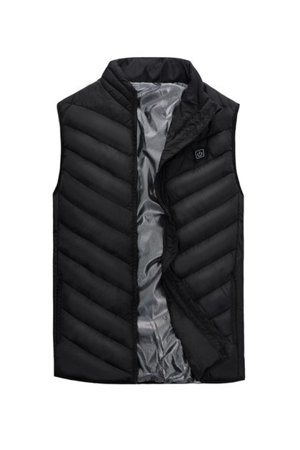 Vestă încălzitoare unisex, slim fit, 3 niveluri de temperatură diferite, cablu USB încorporat, M 54x72 cm, neagră