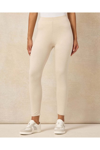 Women Beige Cropped Legging