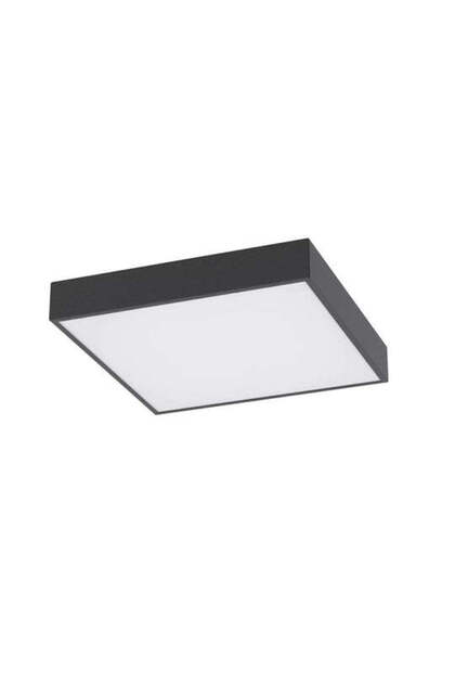 LED плафон, квадратен, матов, 30W, студена светлина, 6500K, черен