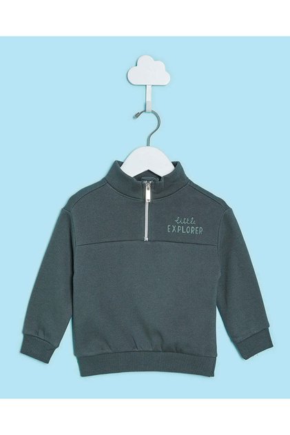 Infant Boys Green Half Zip Sweatshirt