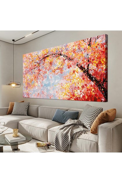 Colorful Tree of Life Framed Canvas Wall Art for Living Room