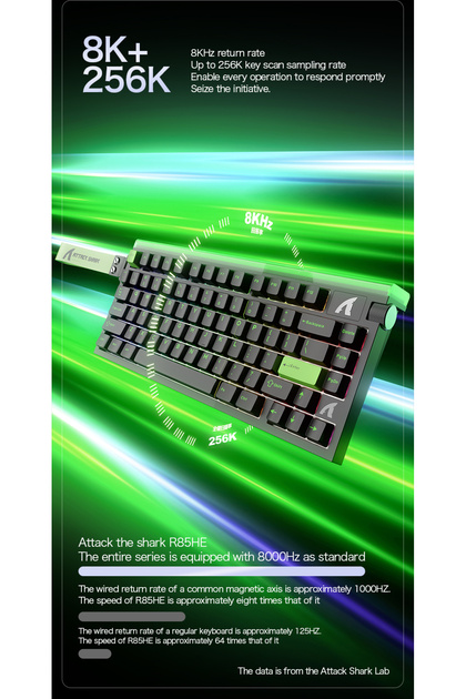 Attack Shark R85 HE RGB 8000 Hz Rapid Trigger - Snap Tap 0.005mm