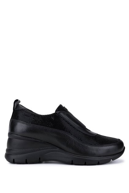 Women's Genuine Leather Black Casual Shoes