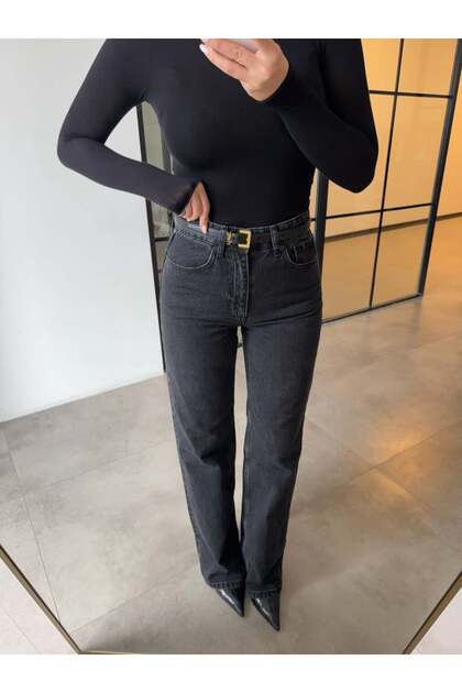 Anthracite Straight-Leg Jeans