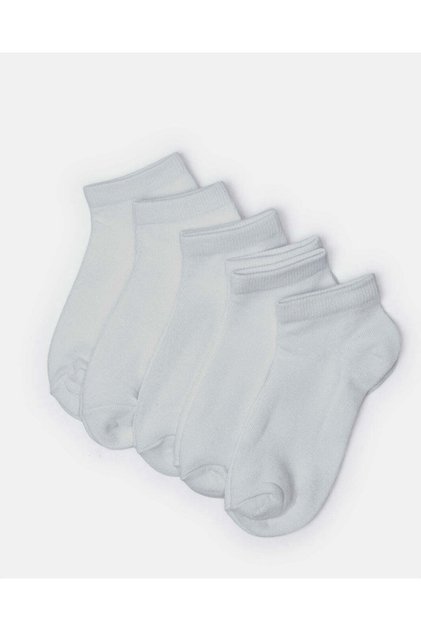 Senior Boys White Ankle Socks Set (5 Pairs)