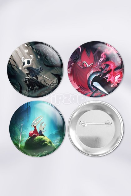 Hollow Knight Video Game Bag Ornament Pin Button Badge Set (3 Pcs)