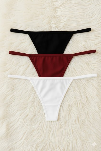 Kadın 3 Lü Paket Esnek Seksi String Tanga Külot