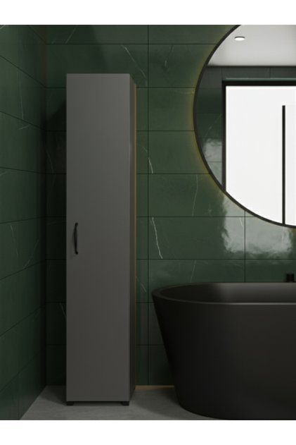 Premium MDF Ürün Line Banyo Dolabı Düzenleyici Organizer Uzun Raf ÜnitesiKapaklı Slim Koridor Dolabı