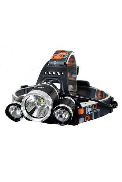 Lanterna De Cap 3 x Led Cree XML T6 M-155, 2x Acumulatori 18650, Frontala, Negru