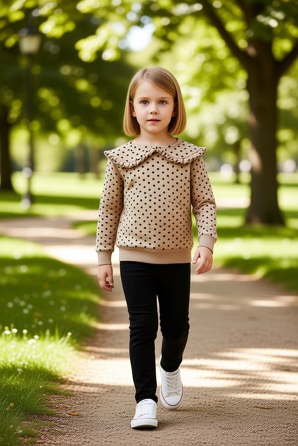 Delicate Collar Detailed Girls' Knitted Set Comfort and Style in One Quality Stylish Comfortable