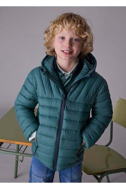 Boy's Padded Coat Green, Ages 8-18
