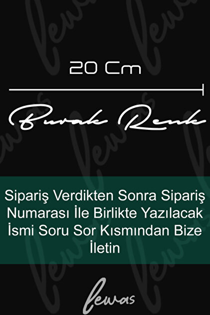 Size Özel Ad Soyad İmza 20x3 Cm / İmza Etiket / Araç Sticker / Motor Sticker 1 adet