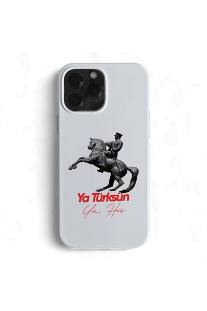 iPhone 13/14 İle Uyumlu Atatürk Desenli İçi Kadife Premium Kalite Lansman Telefon Kılıfı