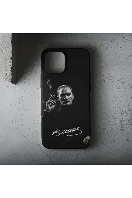 Premium Quality Launch Phone Case with Velvet Interior and Ataturk Pattern, Compatible with iPhone 13/14