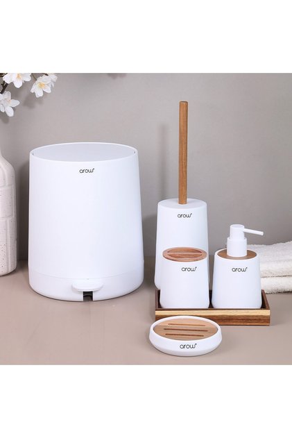 Charlotte 6 Parça Banyo Seti Beyaz TR-6157 (8681922075707)