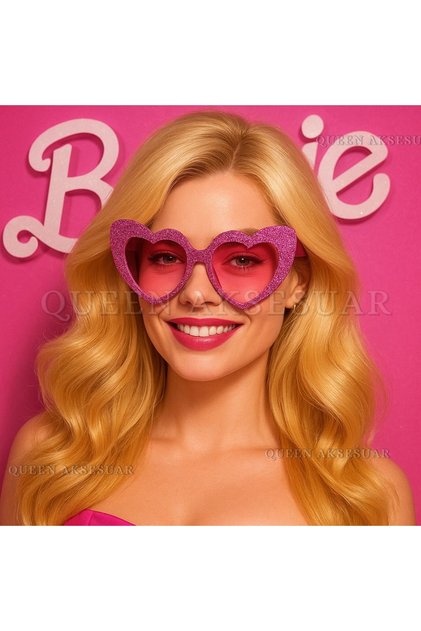 Pink Glitter Heart Glasses Party Photo Shoot Bachelorette Bridesmaid Women Kids Glasses