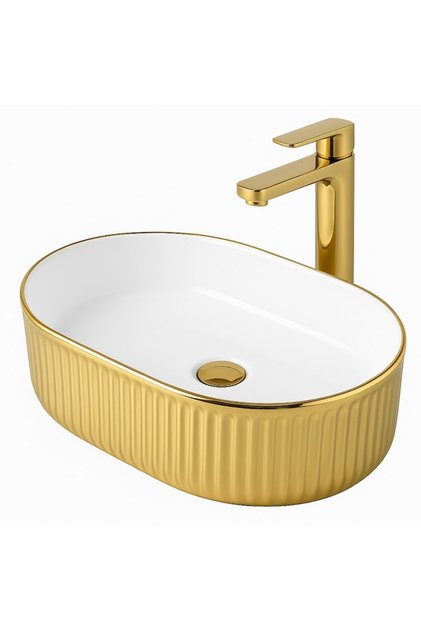 Lavoar ceramic cu montaj pe blat NEXTLY, forma ovala, ceramica sanitara, 49x31x13cm