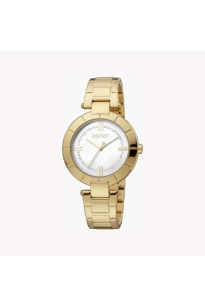Women's Gold Stainless Steel Watch, Silver Dial | Es1l048m0015