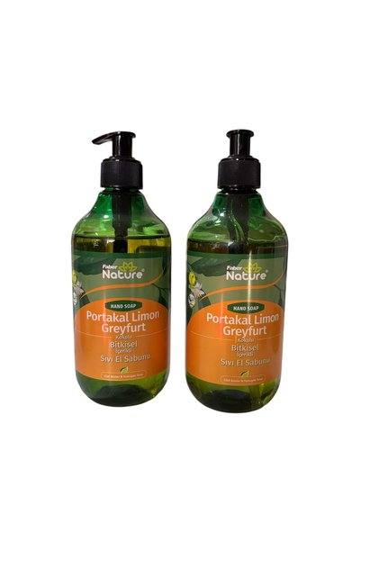 Hand Soap Orange Lemon & Grapefruit - Herbal Based Liquid Hand Soap (500 ml Bottle with Valve) Set of 2
