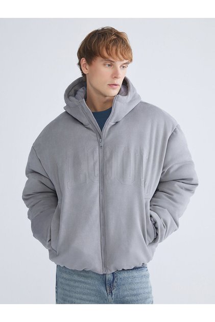 Vizyon New Season Comfortable Fit Hooded Men's Coat